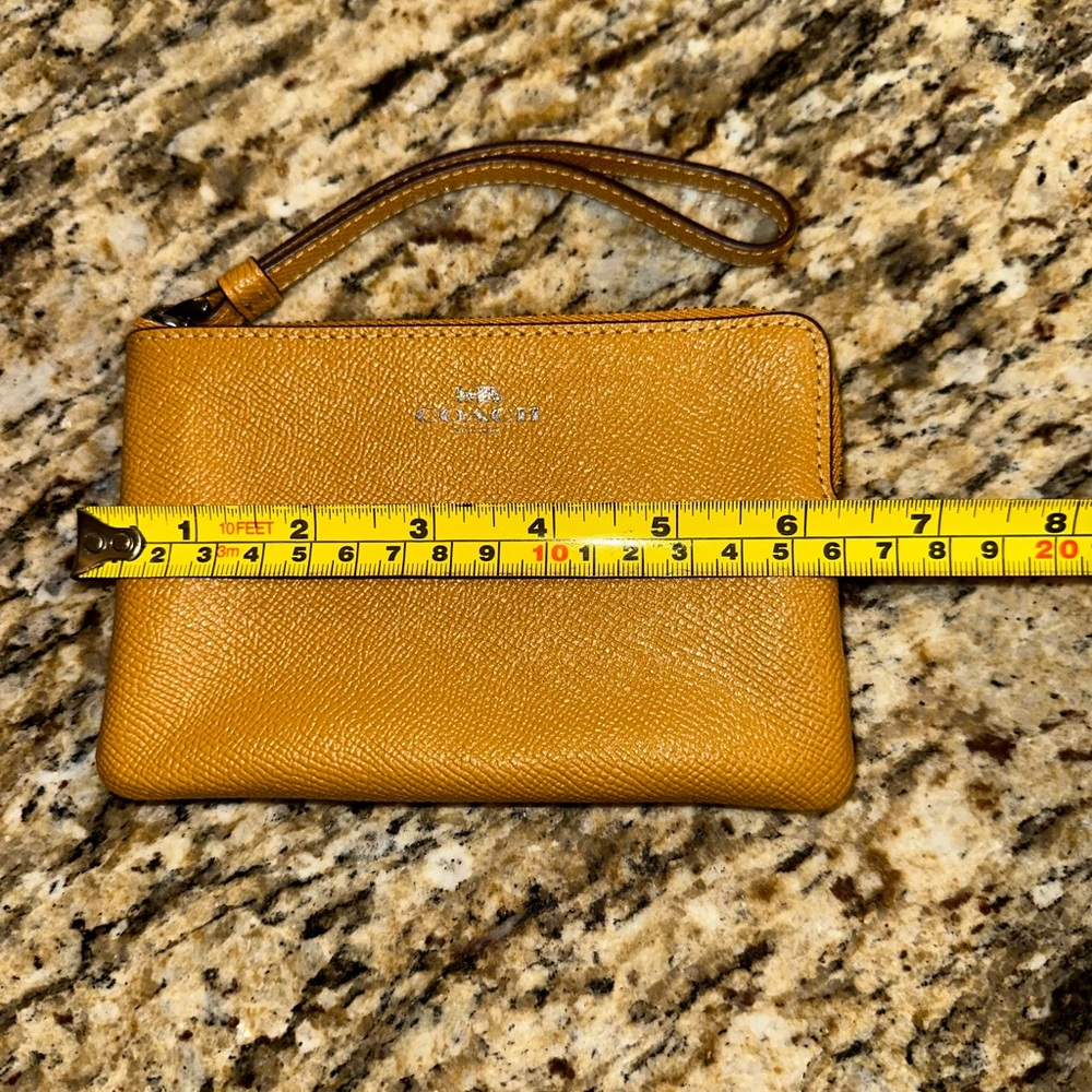 Coach Mustard/ Carmel Leather Wristlet - Picture 6 of 7